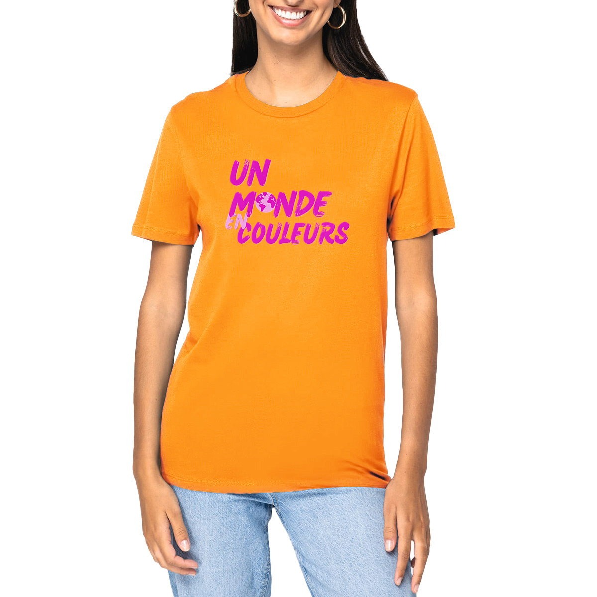 T-shirt unisexe COULEUR AU CHOIX Un monde en couleurs 100% Coton BIO